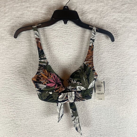 Bar Iii‎ Bikini Top Women's XS Multicolor La Planta Stretch Front-Cutout S9462 - Picture 1 of 6